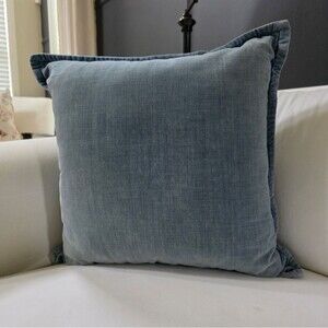 Pottery Barn Soft Washed Denim 20x20 Accent Throw Pillow Cover Worn Look